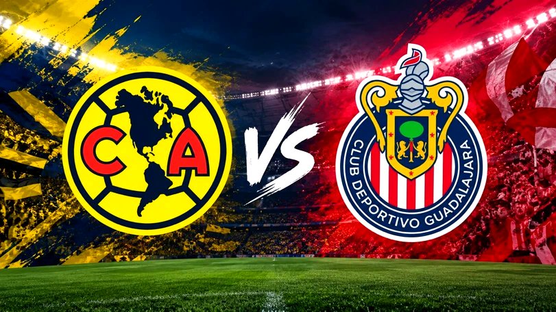 Escudos de Club América y Chivas, Clásico Nacional de esta noche, a color