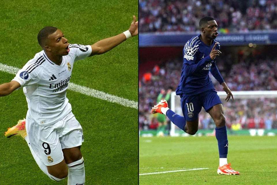 Kylian Mbappé, del Real Madrid, y Ousmane Dembélé, del París Saint-Germain.