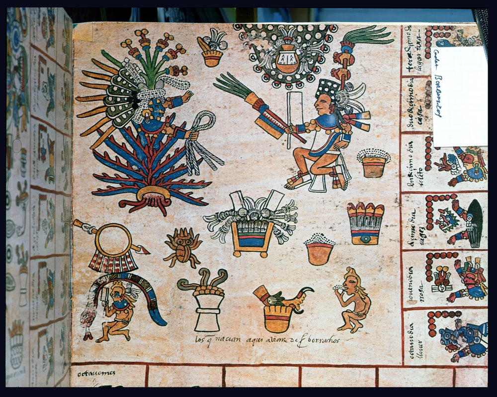 Página del Códice Borbónico, el manuscrito de la mesa de esta mañana