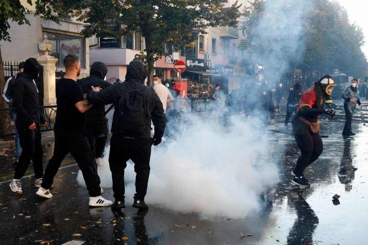 Estudiantes en Tirana, en la protesta por la educación.