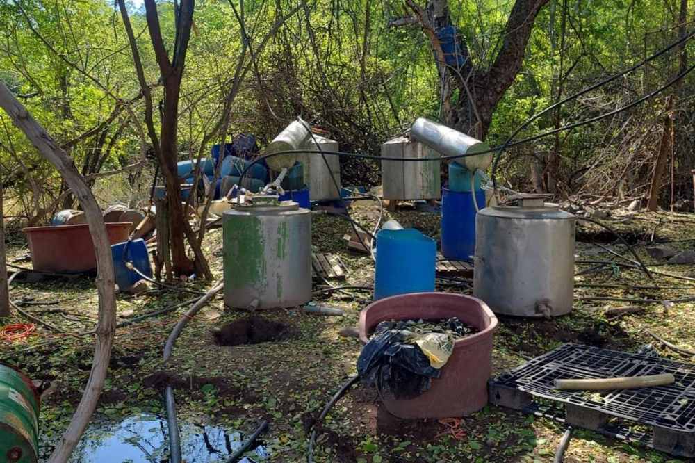 La Defensa desmanteló un narcolaboratorio en Carboneras, Culiacán.