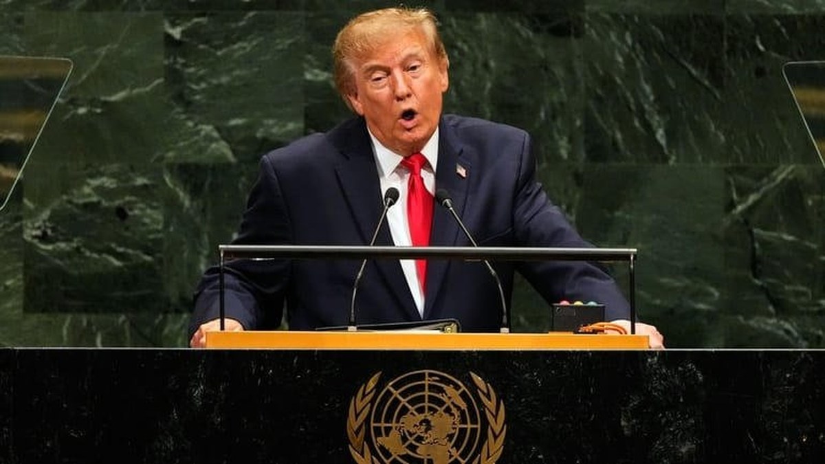 Donald Trump habla en la tribuna de la Asamblea General de las Naciones Unidas