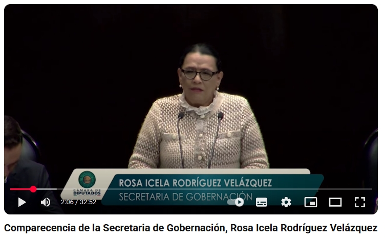 Comparece secretaría de Gobernación ante el Pleno de la Cámara de Diputados