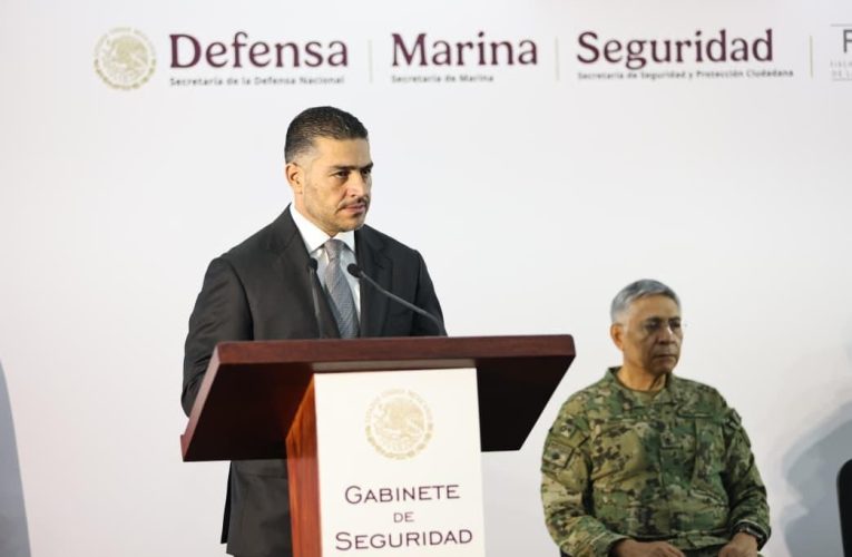 Convocado por Claudia Sheinbaum al Gabinete de Seguridad, Omar García Harfuch. Tema el asesinato de alcalde de Uruapan